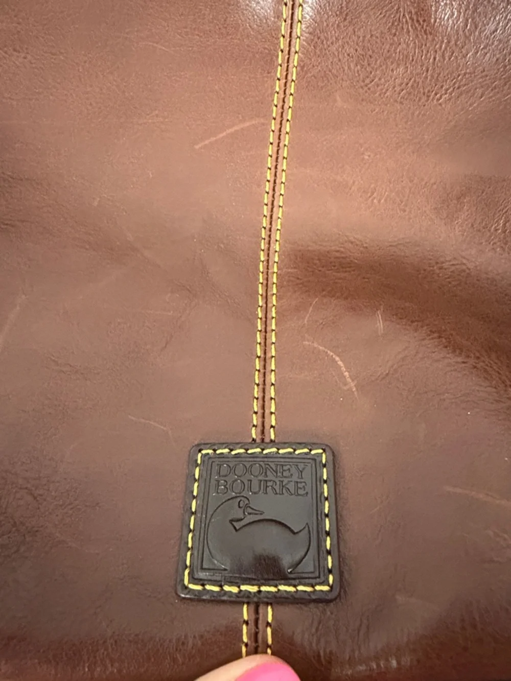 Dooney & Bourke Brown Leather Hobo with Braided Handle florentine large